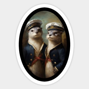 Otter Couple in Sailor Suits - LGBTQ+ Pride Sticker